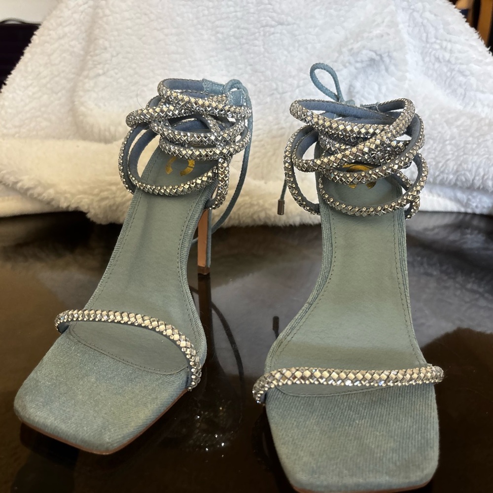 Elegant Blue Strappy Women's Heels